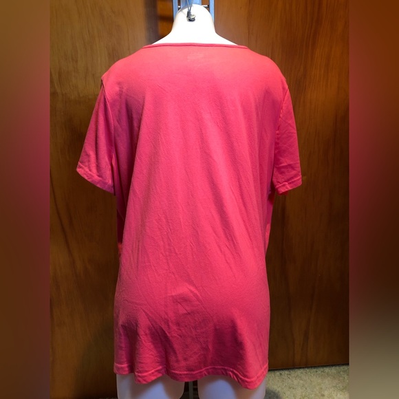 Basic Edition Dark Pink Blouse W/ Floral Bodice 2X PF - Picture 3 of 4